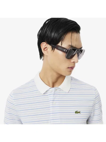 Lacoste Koszulka Polo Petit Piqué W Paski Classic Fit niebieski