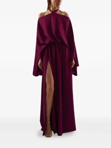 Rochie maxi Taller Marmo cu crăpătură de costum violet