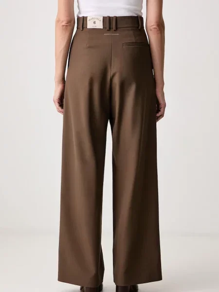 Maison Margiela spodnie straight z dodatkiem wełny brązowe
