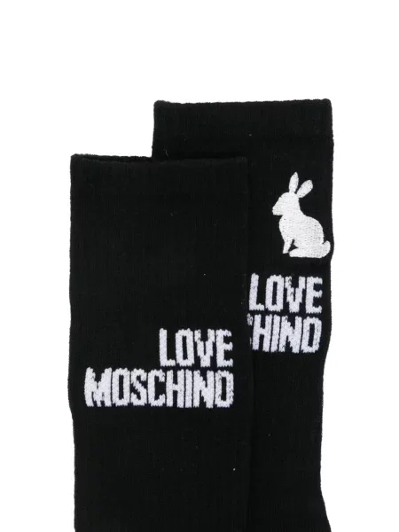 Чорапи Love Moschino с автограф черно