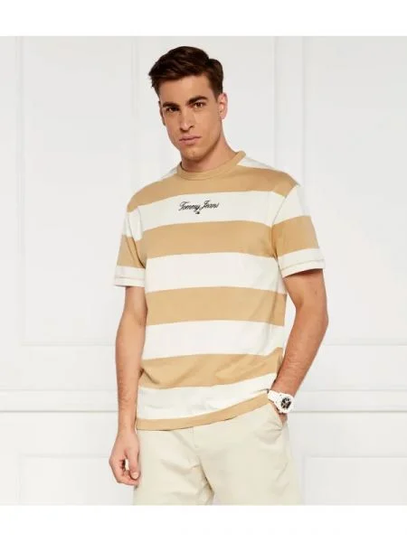 Tommy Jeans Tricou BOLD STRIPE maro