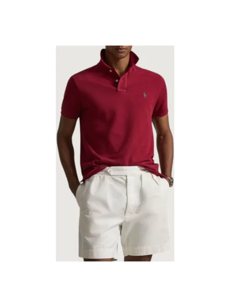 Polo Ralph Lauren Koszulki Mężczyzna L Koszula Polo z Dzianiny czerwony