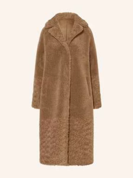 Studio Ar Płaszcz Z Pluszowego Materiału Floor braun