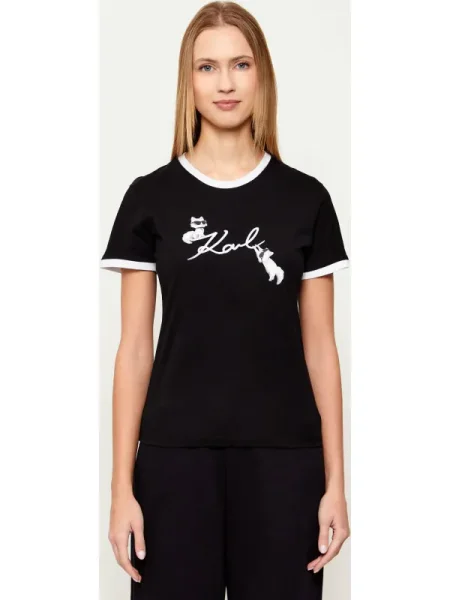 Karl Lagerfeld Tricou Ikon Signature Choupette | negru