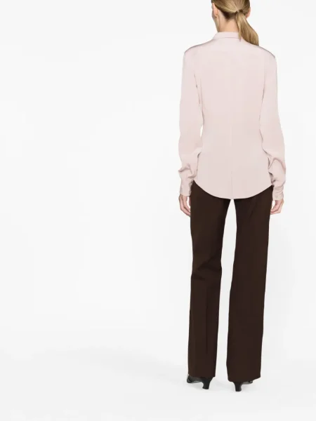 Cămașă Victoria Beckham transparente lungă roz
