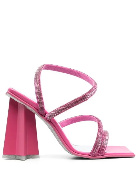 Sandale Chiara Ferragni din piele de cristal roz
