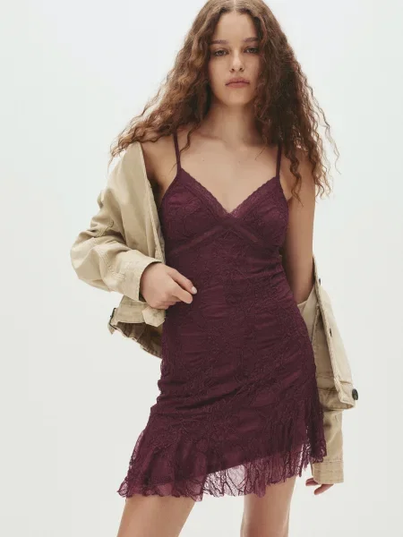 Pull&Bear Rochie burgundy roșu