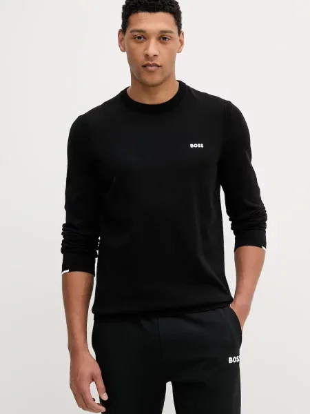 BOSS Green pulover de light negru