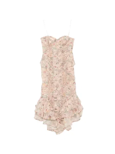 Rochie midi Zimmermann cu volane până la genunchi de costum