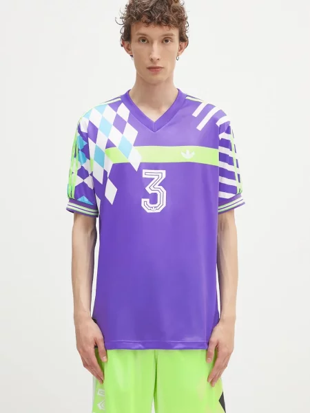 Adidas Originals t-shirt wzorzysty fioletowy