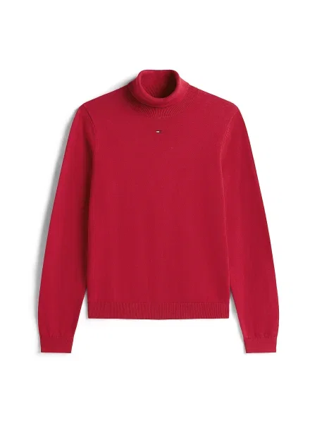 Tommy Jeans Bluză cu gât Essential roșu