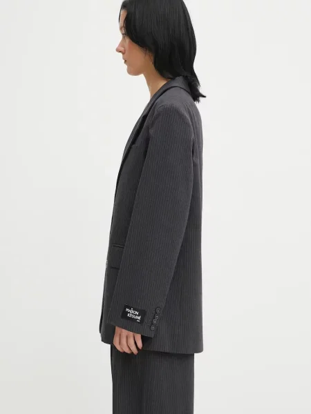 Σακάκι με προσθήκη μάλλινου υφάσματος Maison Kitsuné Tailored γκρι