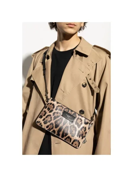 Torba crossbody Dolce And Gabbana skórzana brązowa