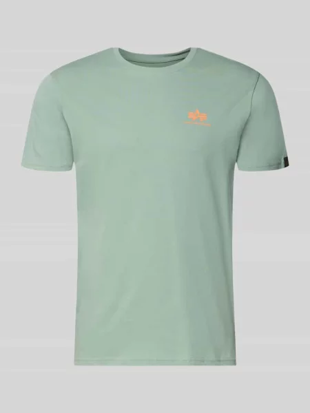 T-shirt z detalami z logo Model BASIC' Alpha Industries