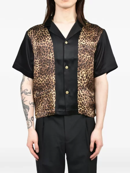 Cămașă Ernest W. Baker cu imagine cu model leopard negru