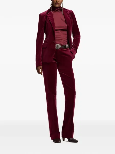 Top Ralph Lauren Collection cu gât halter roșu