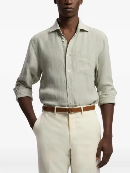 Dlouhá košile Ralph Lauren Purple Label s kapsami na rukávech zelená