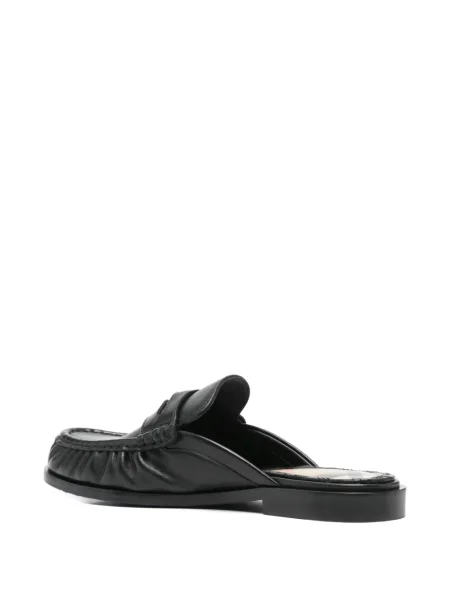 Papuci tip mules Burberry din piele negru