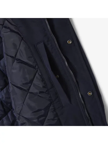 Lacoste Wodoodporna Bomberka Z Tafty niebieski