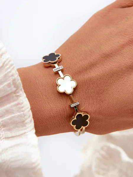 Brăţară Kesi cu model floral auriu