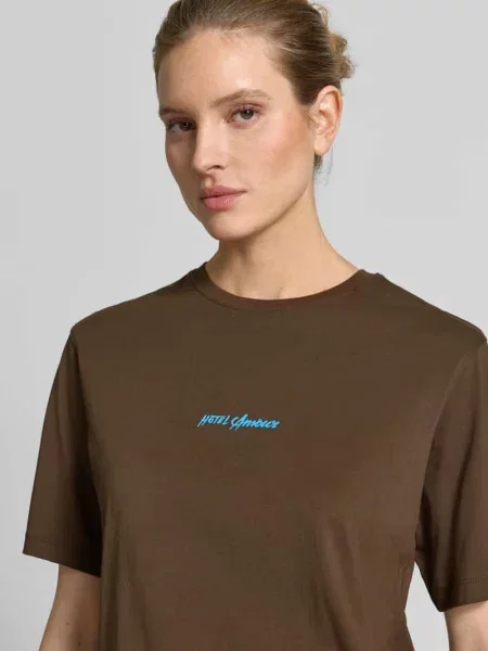 Krój regular fit t-shirt z czystej bawełny model VIGGA' Selected Femme