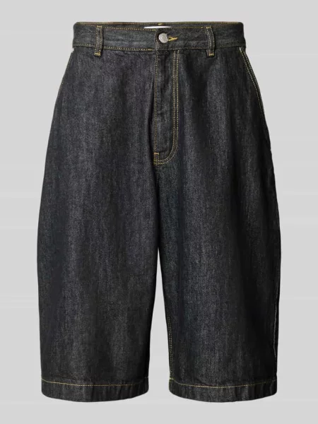 Szorty jeansowe o kroju baggy fit ze szlufkami na pasek Review czarne