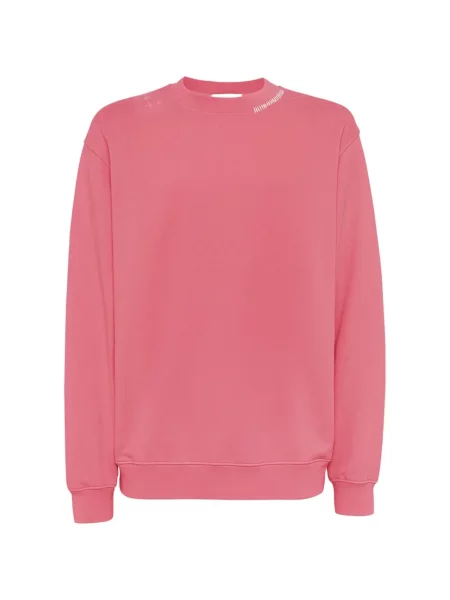 Hanorac crewneck Laneus din fleece cu decolteu rotund roz