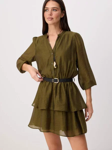Trendyol Rochie tip bluză oliv