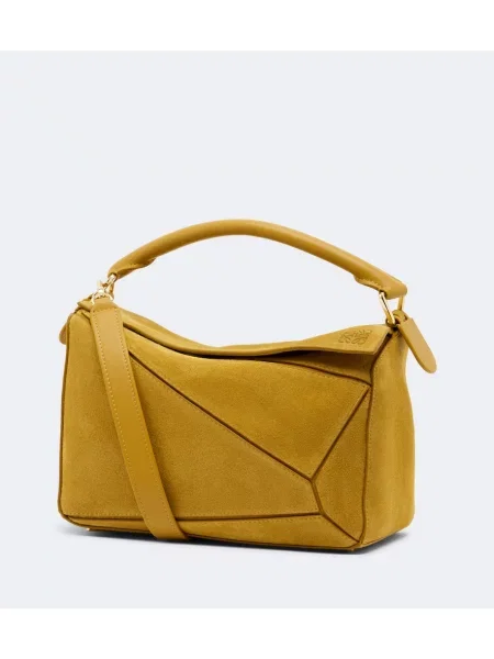 Top Loewe din piele de căprioară galben