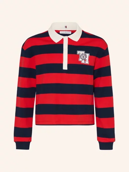 Tommy Hilfiger Rugbyové Tričko červená / tmavě modrá bílá