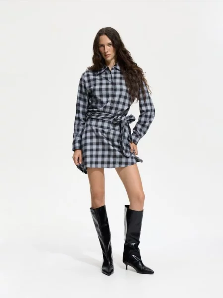 Reserved Rochie mini ecosez negru
