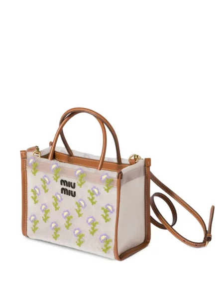 Top Miu Miu plasă alb