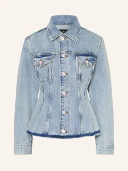 7 For All Mankind Kurtka Dżinsowa Cinched Trucker blau niebieska