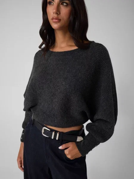 GUESS Pulover Emily | Cropped Fit gri