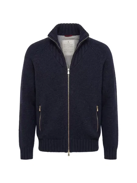 Cardigan Brunello Cucinelli tricotate chunky albastru