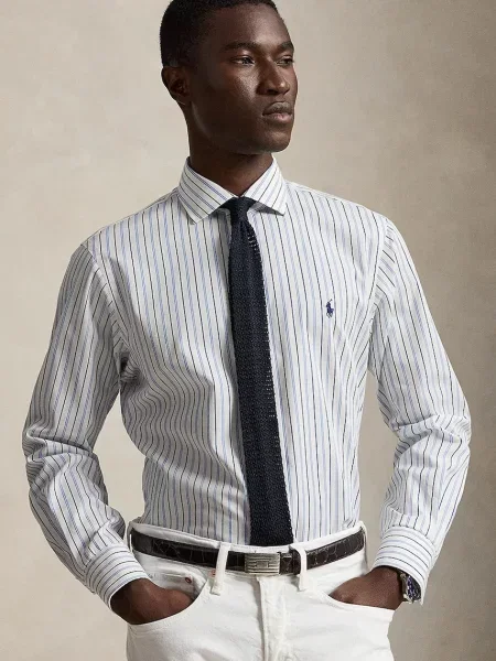 Polo Ralph Lauren cămașă pentru bărbați din alb