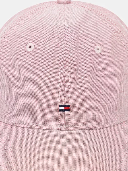 Czapka z daszkiem z czystej bawełny Tommy Hilfiger różowa