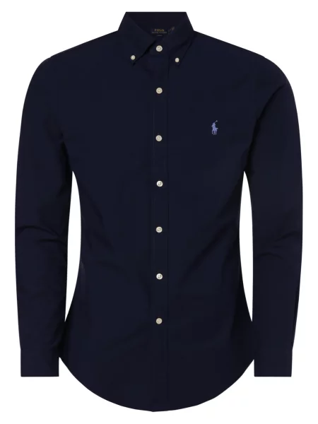 Srajca Polo Ralph Lauren z dolgimi rokavi modra