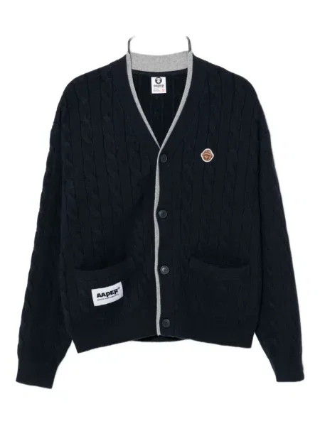Cardigan Aape By A Bathing Ape cu broderie albastru