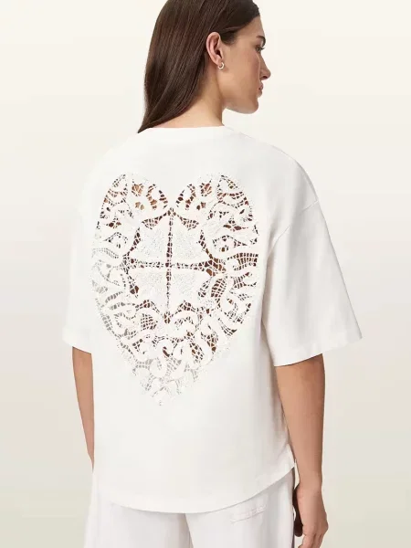 AllSaints tricou oversized pentru femei din ESME alb