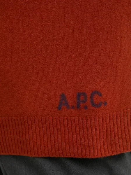 A.P.C. gyapjú pulóver pull walter narancsszínű