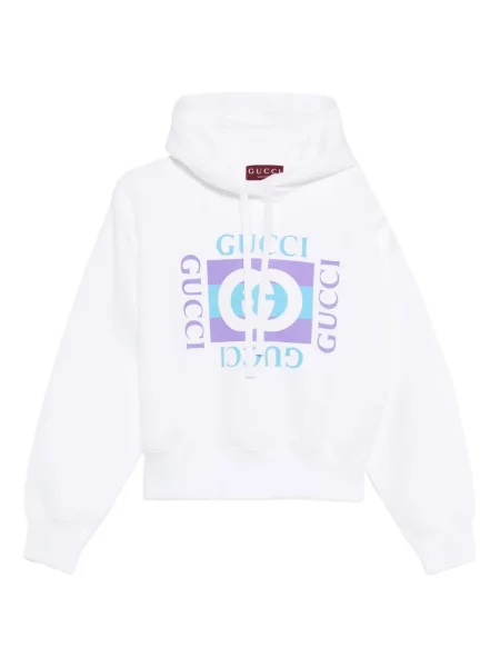 Hanorac cu glugă Gucci cu imagine alb