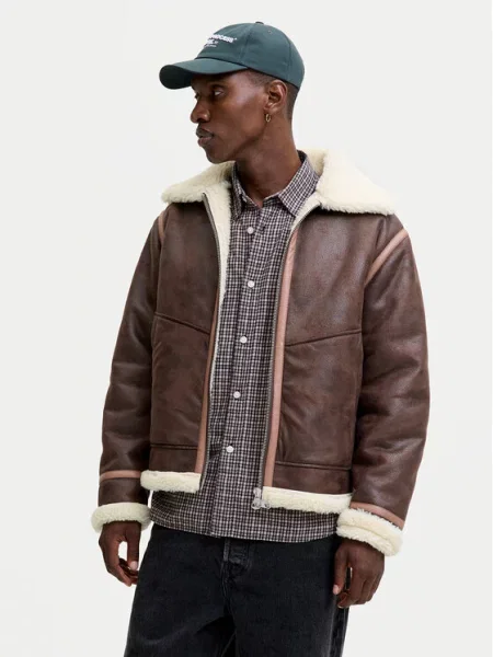 Jack & Jones Jakna iz umetnega usnja Liverpool rjava