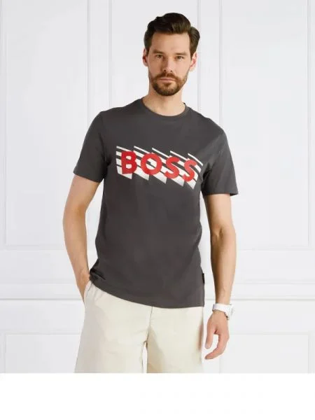 BOSS ORANGE Tricou TEEBOSSRETE | Relaxed fit gri