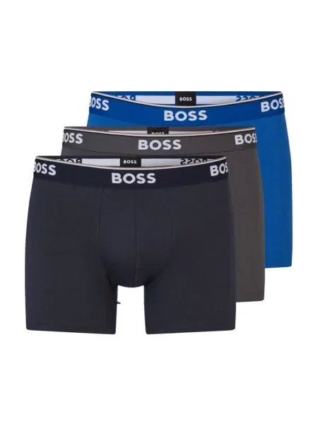 Obcisłe bokserki z z logo w zestawie 3 szt. model ‘Power’ Boss niebieskie