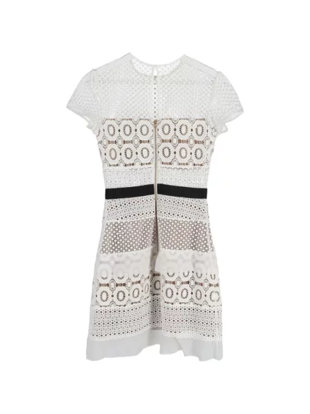 Scurt rochie mini Self-portrait din dantelă alb