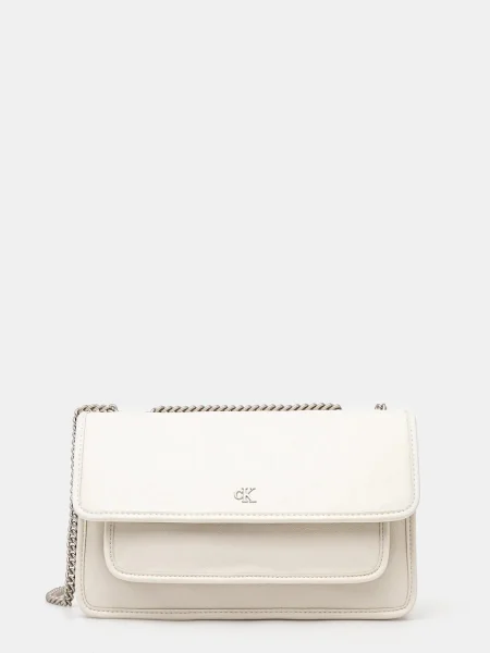 Calvin Klein Jeans Geantă Chain Ew Flap Conv Chain Bag Écru bej