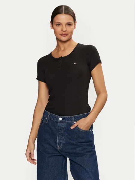 Тениска Tommy Jeans черно