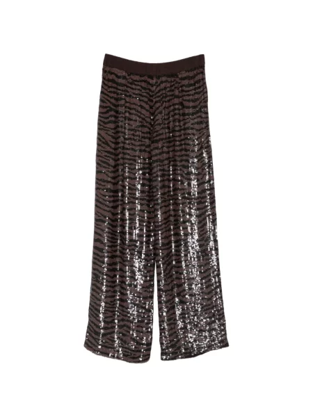 Pantaloni P.a.r.o.s.h. cu paiete cu model zebră maro
