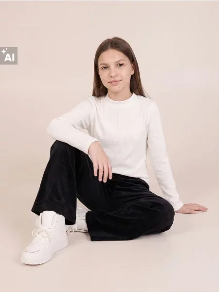 Sinsay Pletené kalhoty wide leg černá